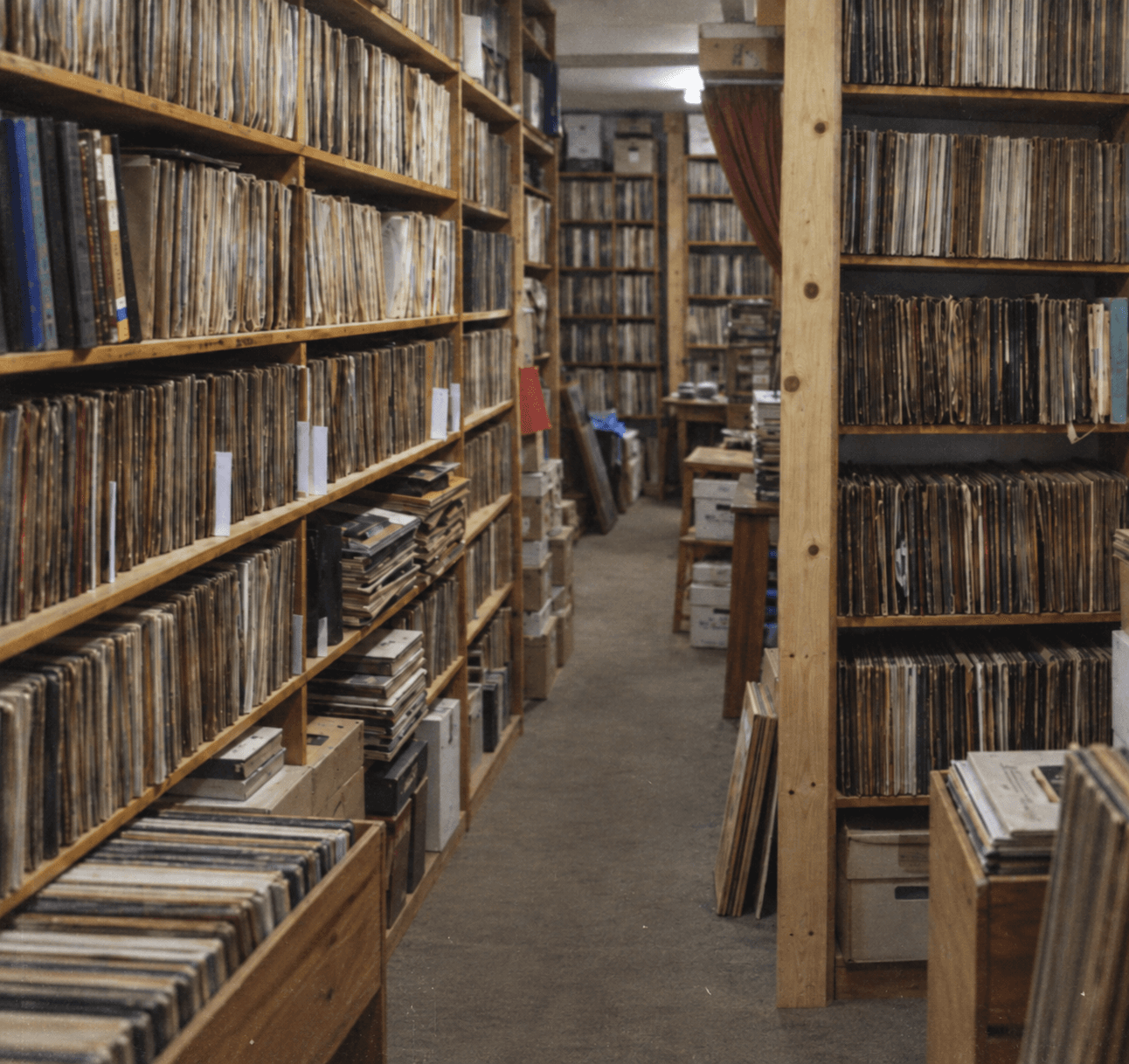Shelves of the Digital Gramophone physical archive